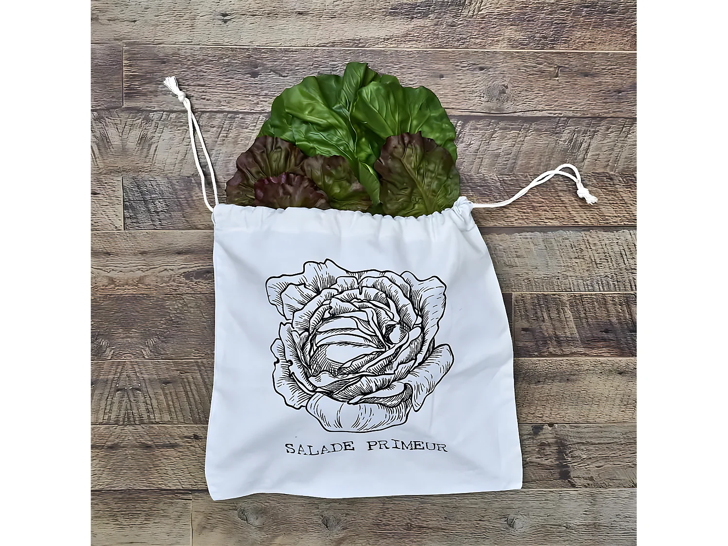 Sac de Conservation "Salade" 35cm Beige