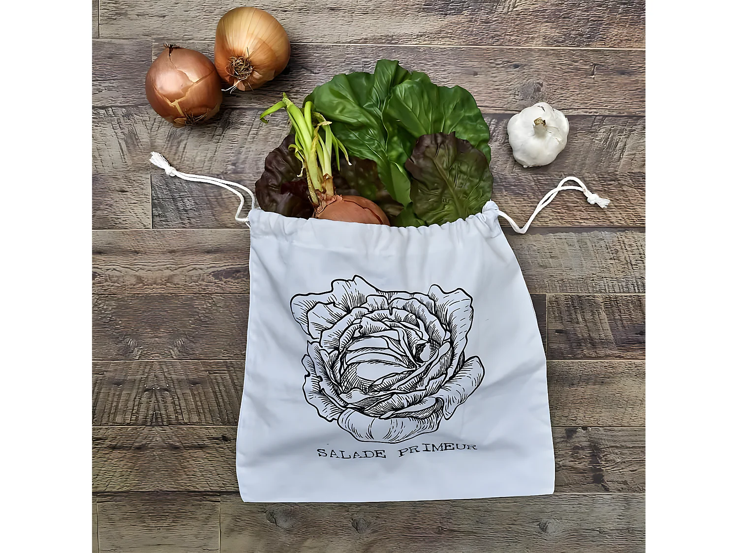 Sac de Conservation "Salade" 35cm Beige