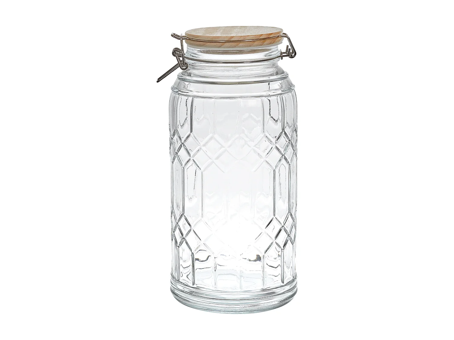 Bocal De Conservation Couvercle En Bois 2.7l Transparent, Marron
