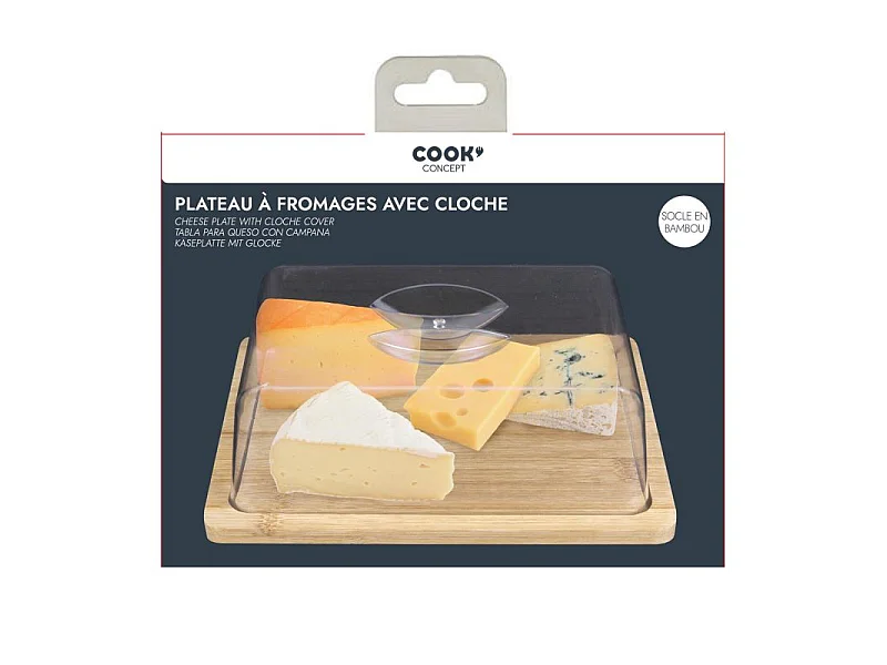 Plateau à Fromage & Cloche "Tomme" 24cm Naturel