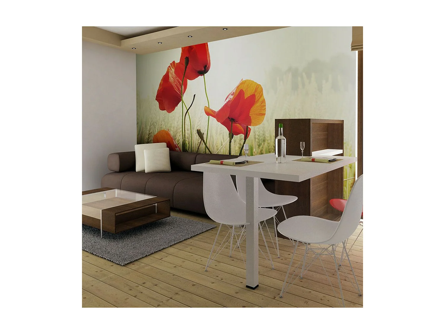 Papier Peint "Inspiré par la Beauté du Coquelicot" 154 x 200 cm