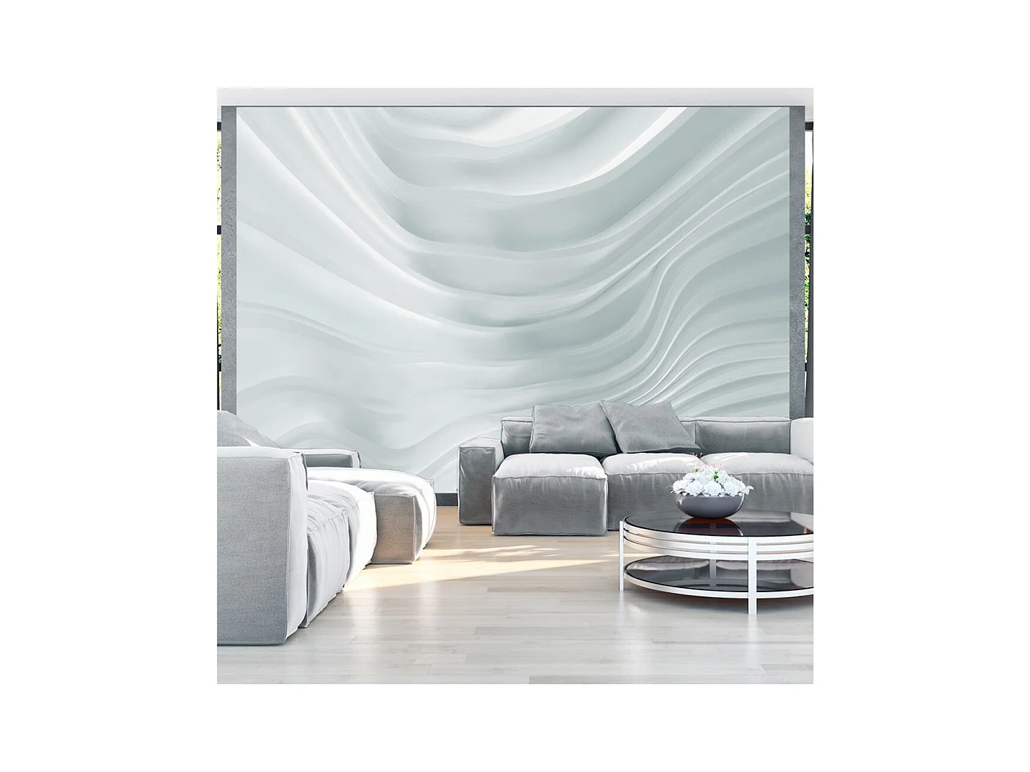 Papier Peint "Waving White" 210 x 300 cm