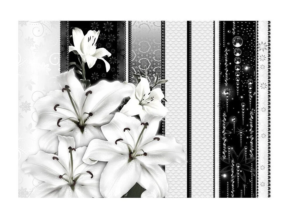 Papier Peint "Crying Lilies in White" 210 x 300 cm