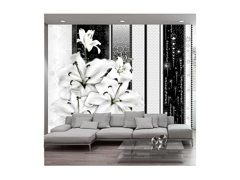 Papier Peint "Crying Lilies in White" 210 x 300 cm