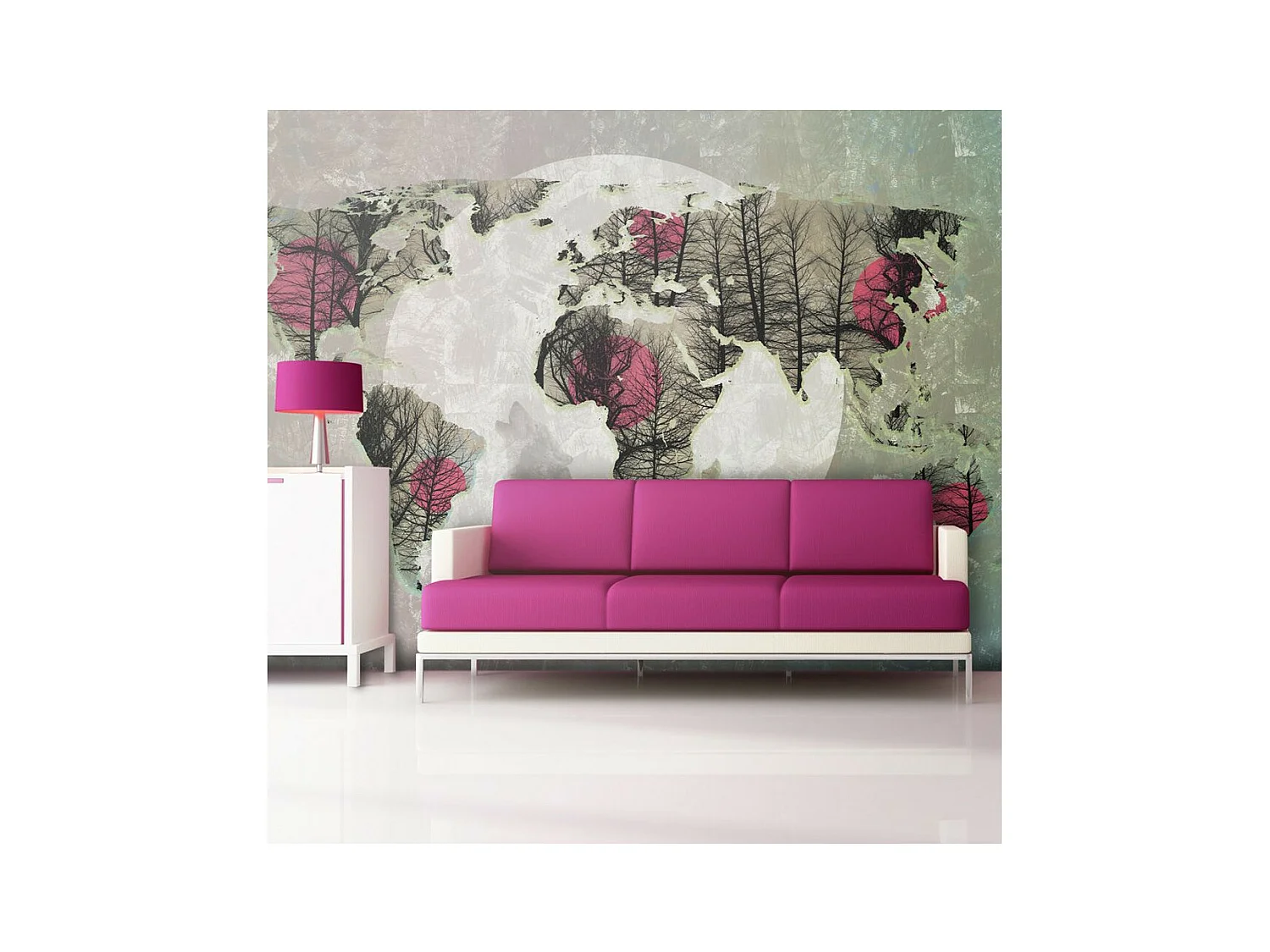 Papier Peint "Map of the World Howling To the Moon" 154 x 200 cm