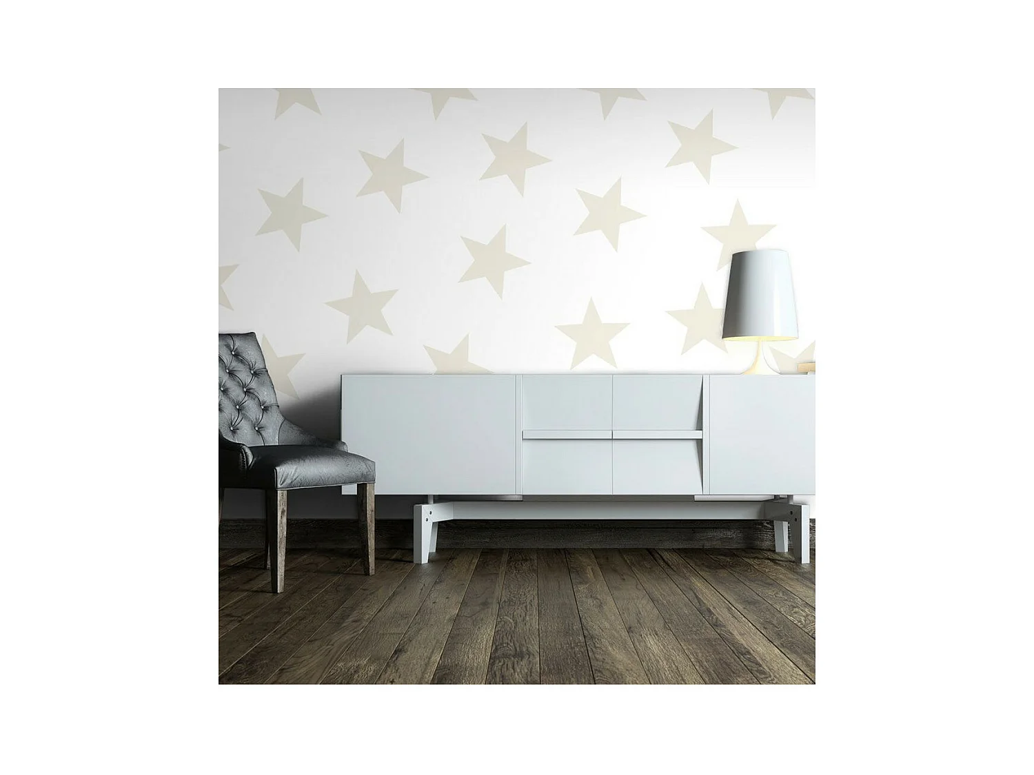 Papier Peint "Beige Star" 105 x 150 cm