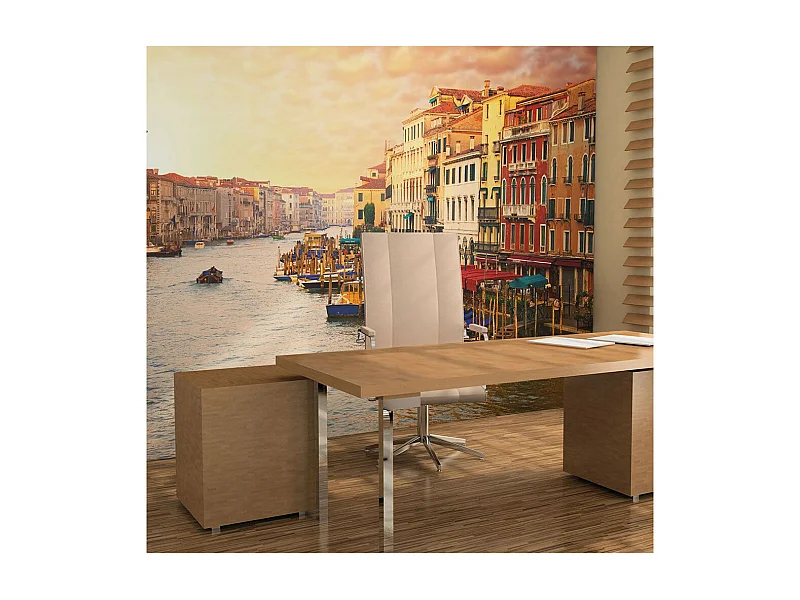 Papier Peint "Venise la Ville Pleine de Couleurs sur l'eau" 193 x 250 cm
