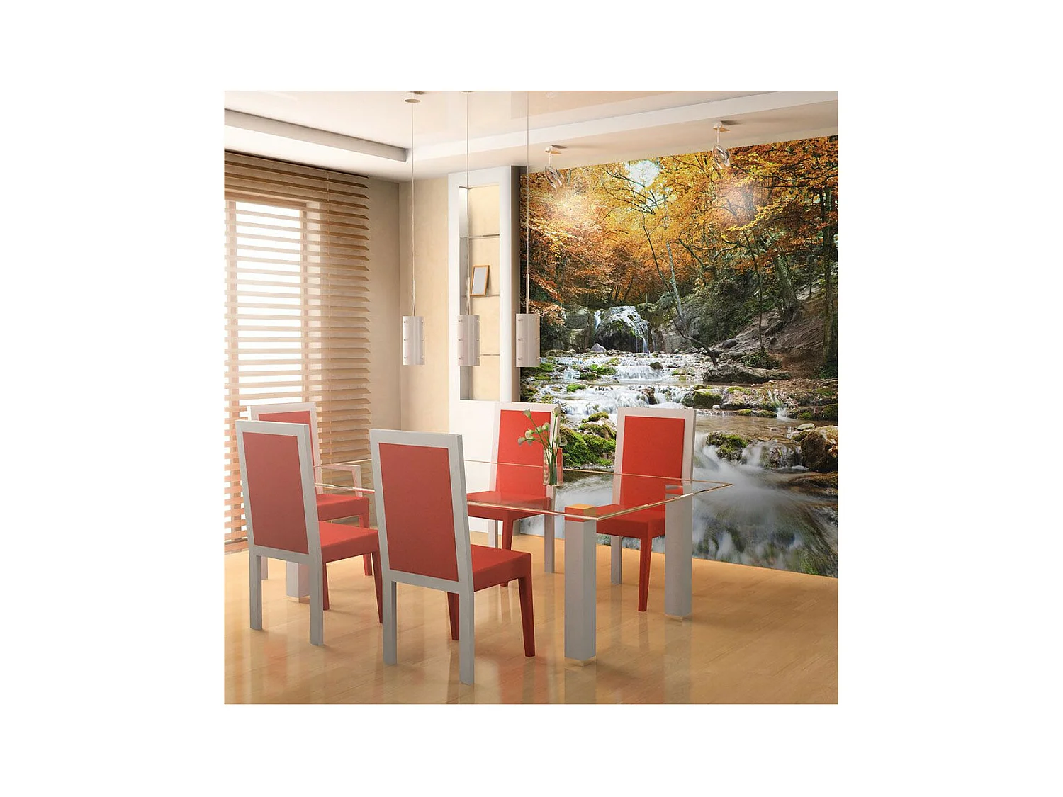 Papier Peint "Automne Chute D'eau" 193 x 250 cm