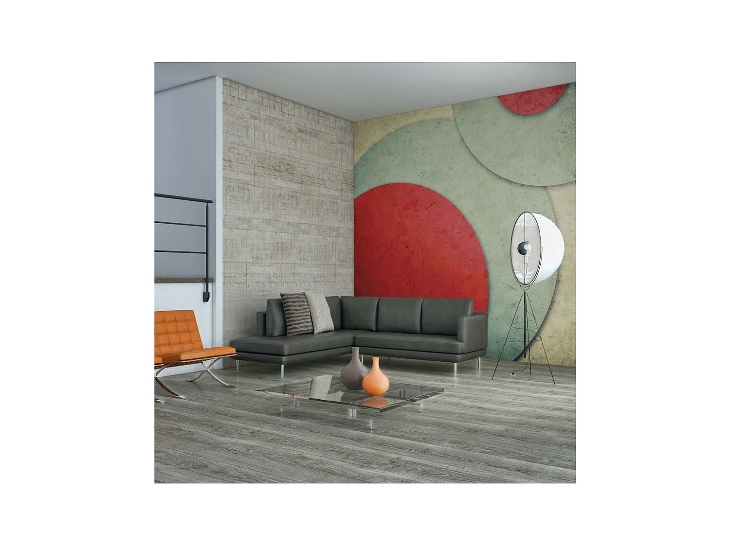 Papier Peint "Cercles Rétro" 270 x 350 cm