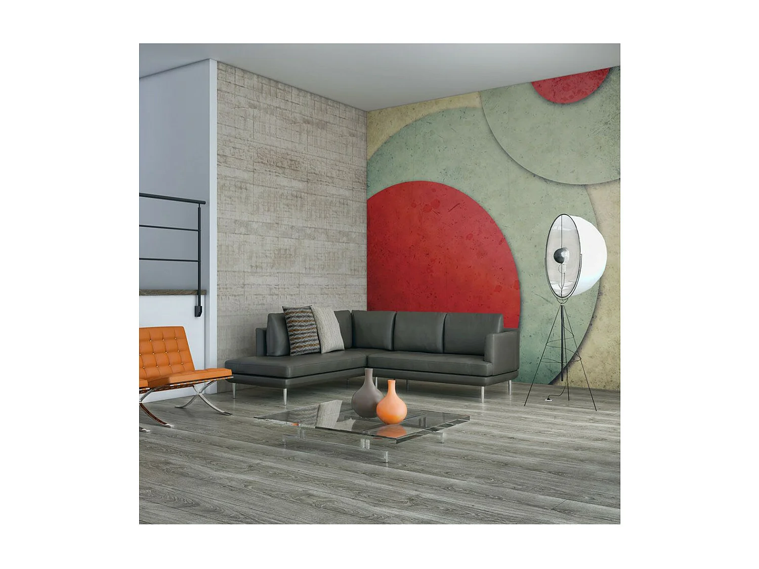 Papier Peint "Cercles Rétro" 270 x 350 cm