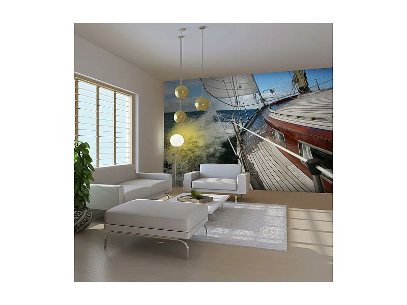 Papier Peint "Croisière en Bateau dans la Mer Ahoj!" 154 x 200 cm