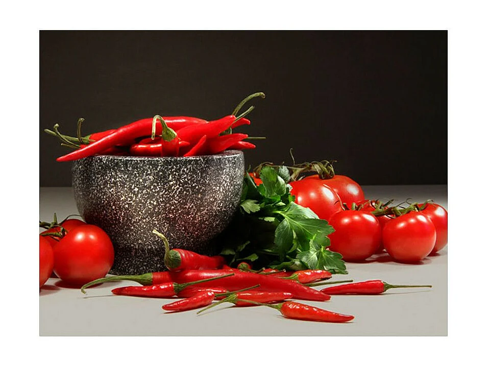 Papier Peint "Tomates & Piments Rouges" 270 x 350 cm
