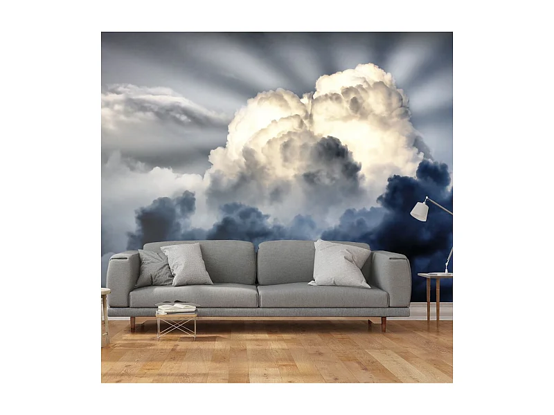 Papier Peint "Rayons de Soleil sur un Ciel Nuageux" 270 x 350 cm