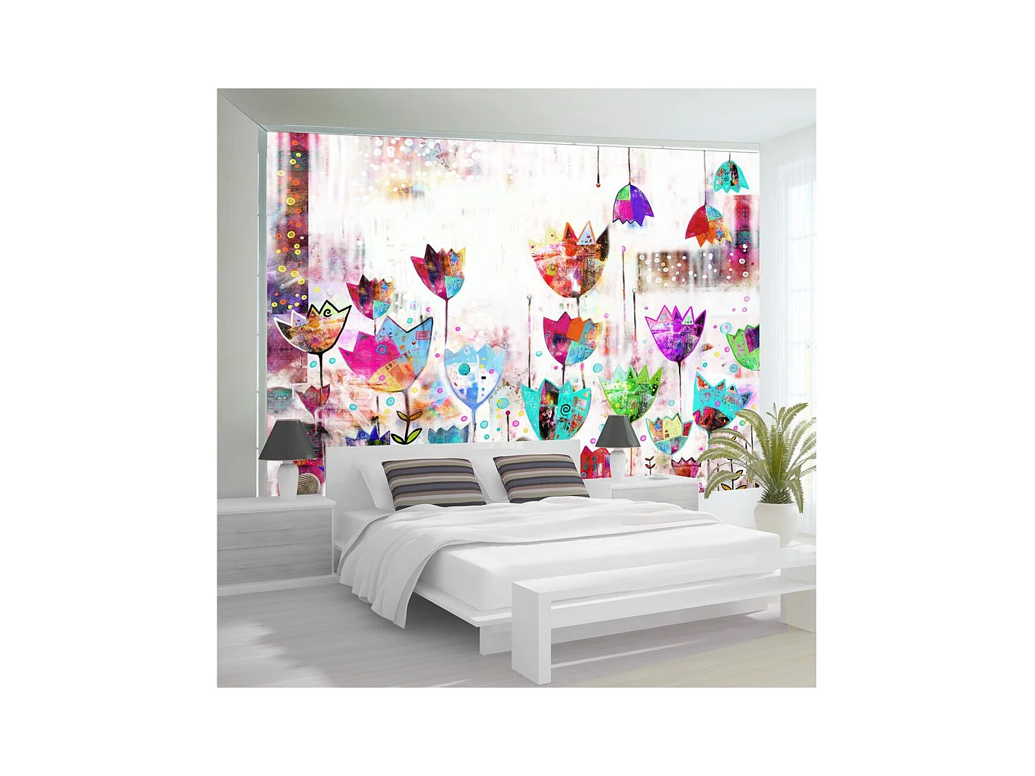 Papier Peint "Colorful Tulips" 175 x 250 cm