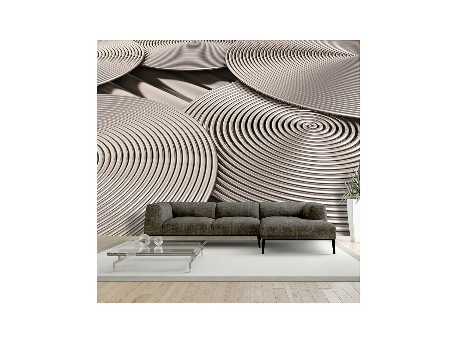 Papier Peint "Copper Spirals" 175 x 250 cm