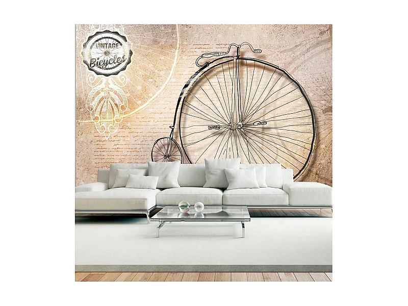 Papier Peint "Vintage Bicycles Sepia" 140 x 200 cm