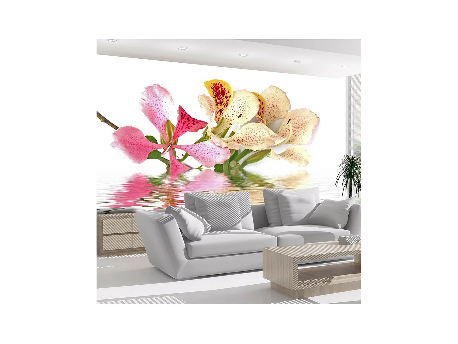 Papier Peint "Fleurs Tropicales Arbre Aux Orchidées Bauhinia" 270 x 350 cm