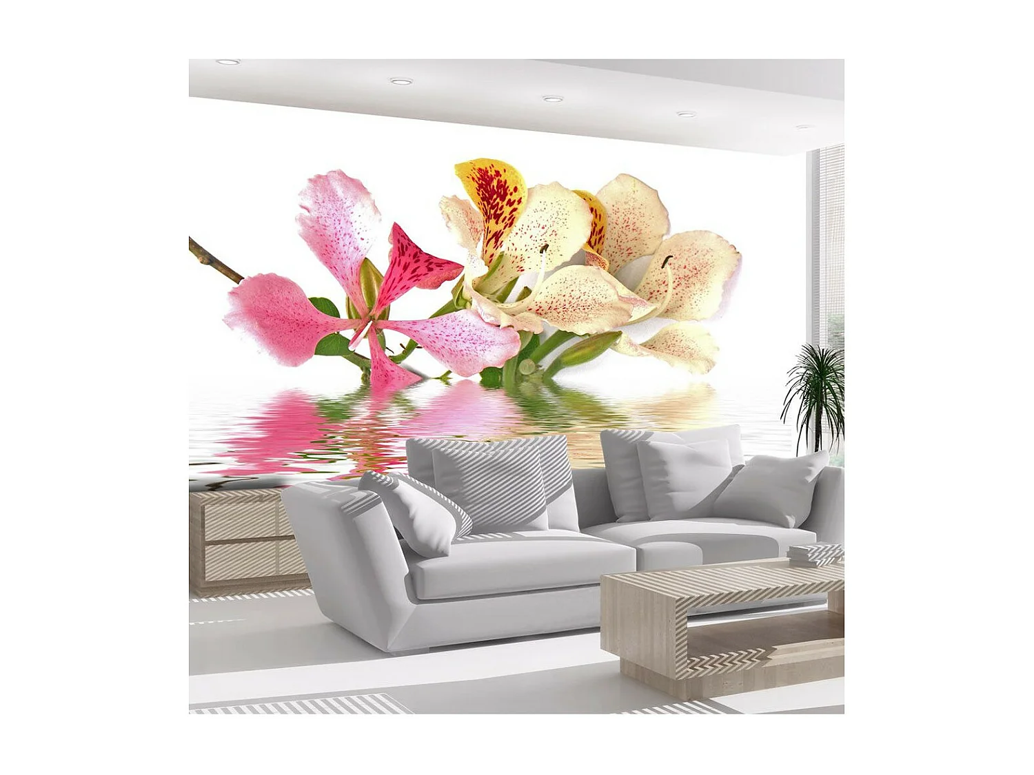 Papier Peint "Fleurs Tropicales Arbre Aux Orchidées Bauhinia" 270 x 350 cm