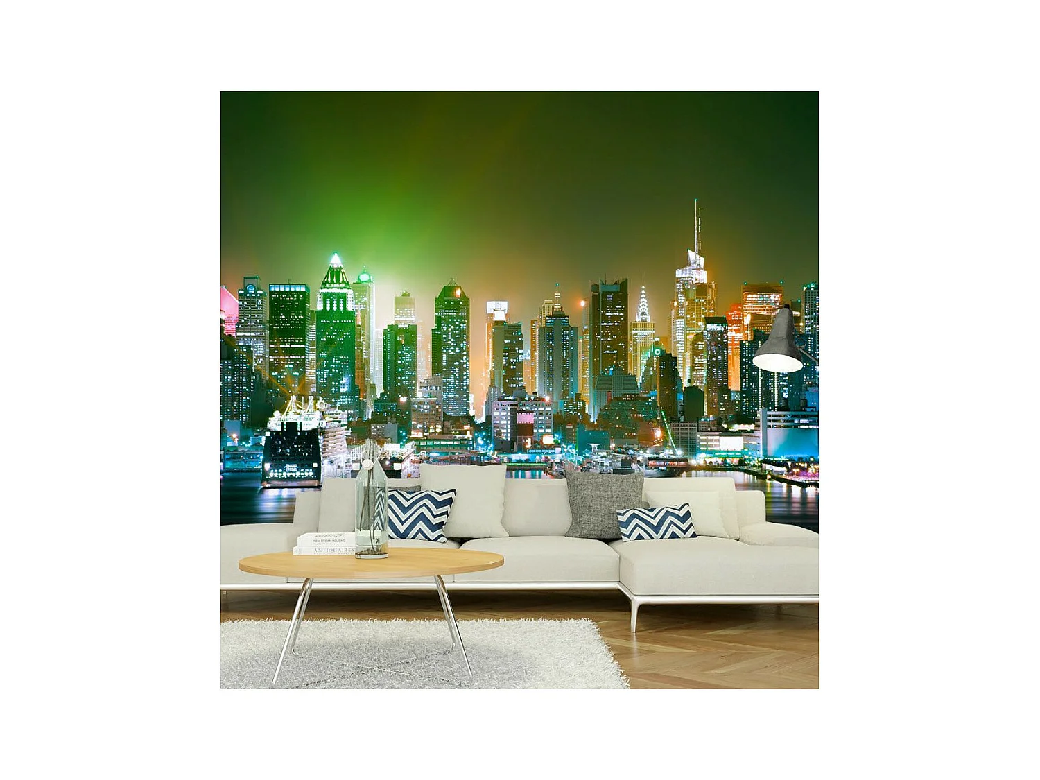Papier Peint "NY : Enlightened Harbour" 105 x 150 cm