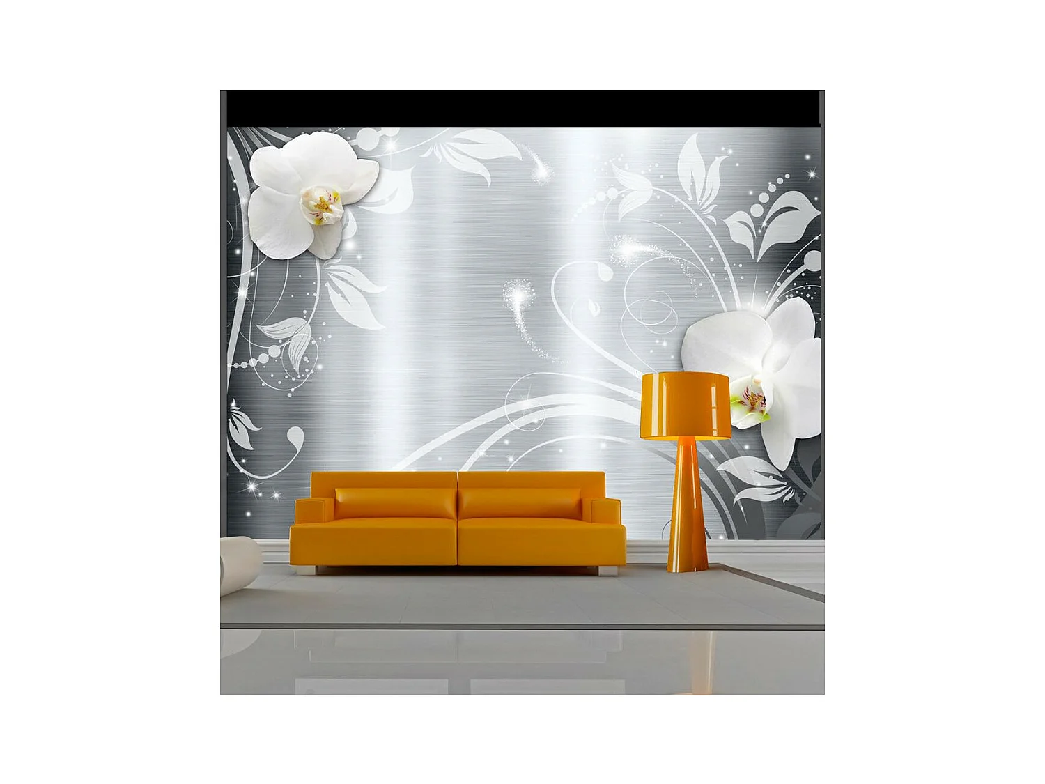 Papier Peint "Orchids on Steel" 280 x 400 cm