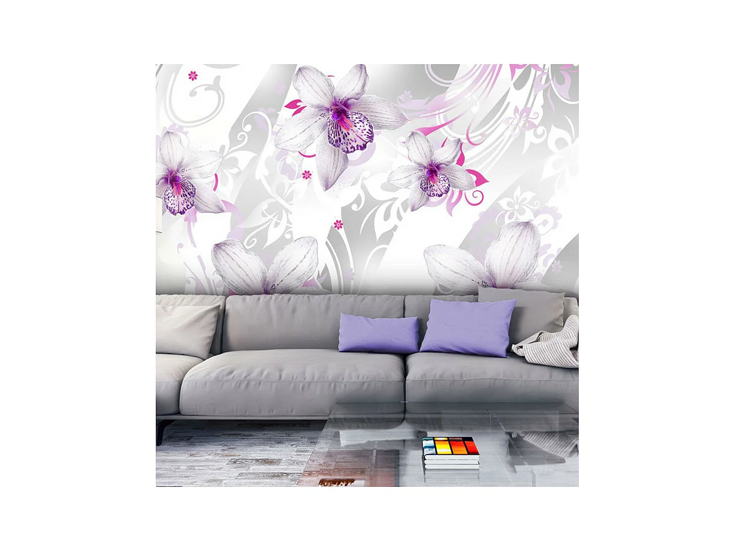 Papier Peint "Sounds of Subtlety Silver" 140 x 200 cm