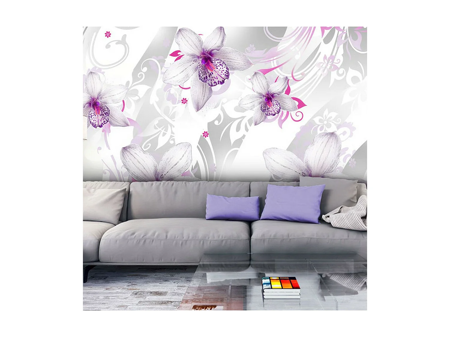 Papier Peint "Sounds of Subtlety Silver" 140 x 200 cm