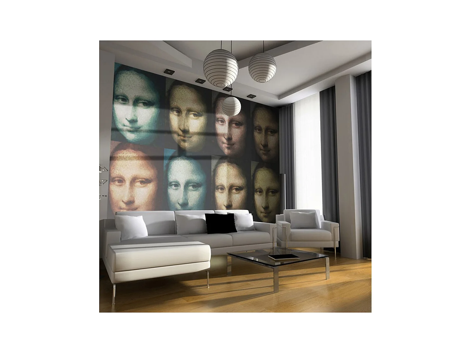 Papier Peint "La Joconde Pop Art" 270 x 350 cm