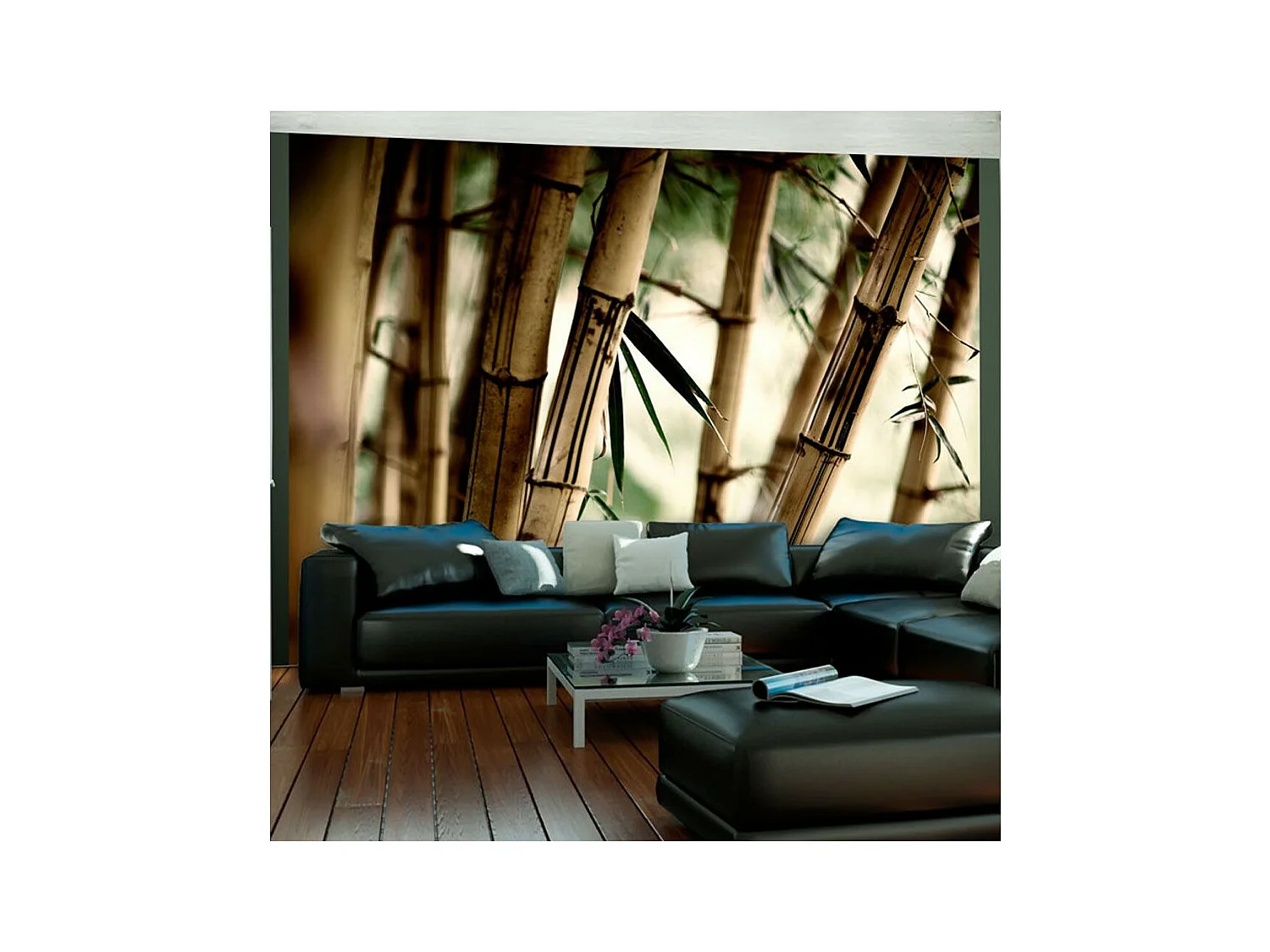 Papier Peint "Fog & Bamboo Forest" 154 x 200 cm