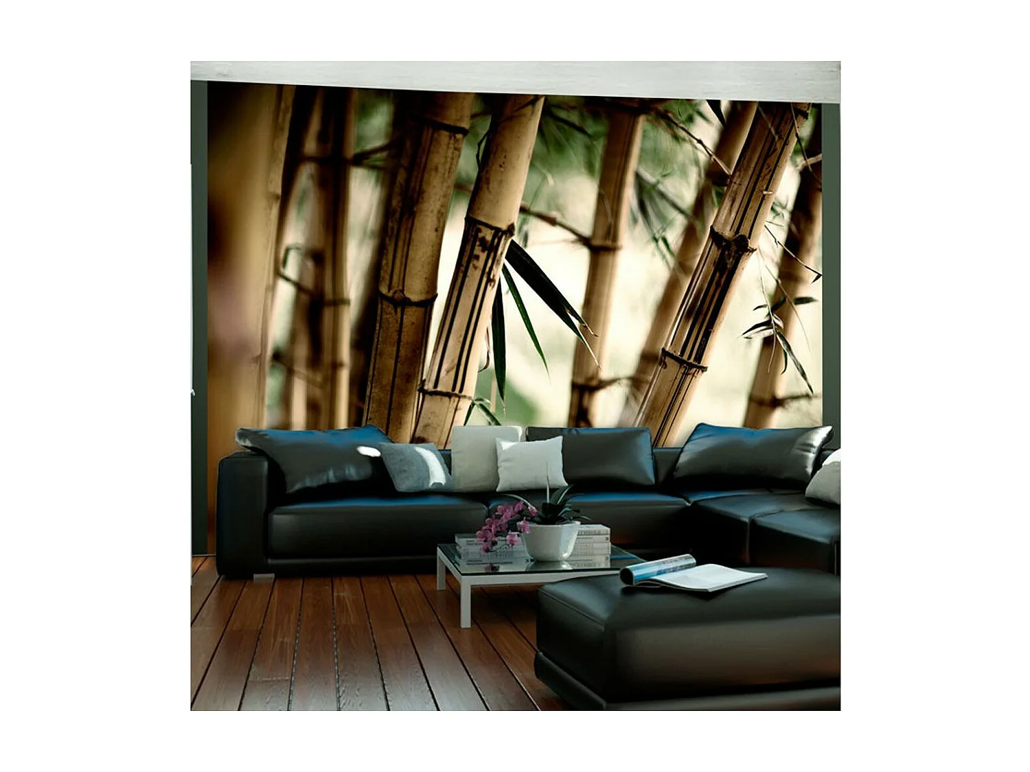 Papier Peint "Fog & Bamboo Forest" 154 x 200 cm