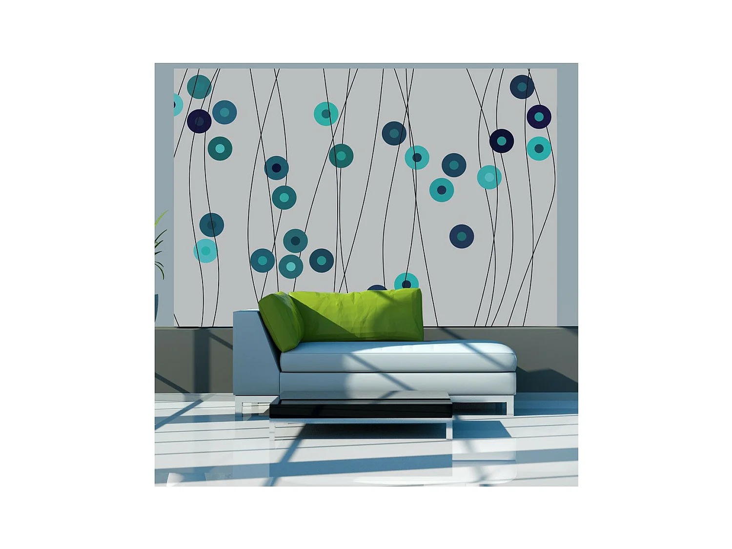 Papier Peint "Boutons Bleu D'azur" 309 x 400 cm