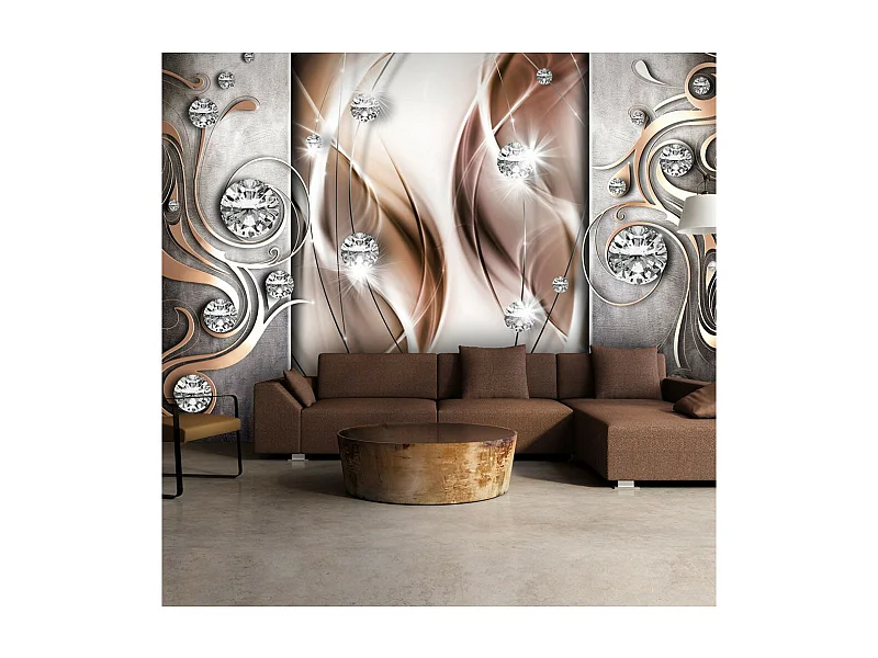 Papier Peint "Brown & Diamonds" 70 x 100 cm