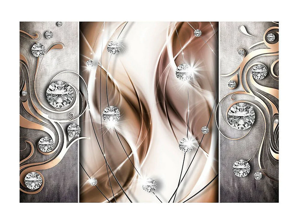 Papier Peint "Brown & Diamonds" 70 x 100 cm