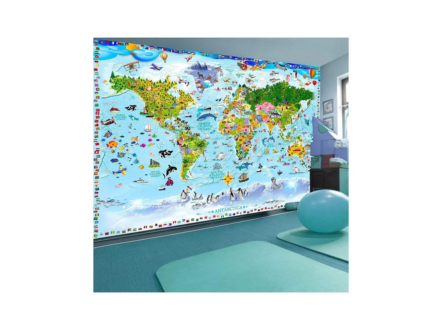 Papier Peint "World Map for Kids" 70 x 100 cm