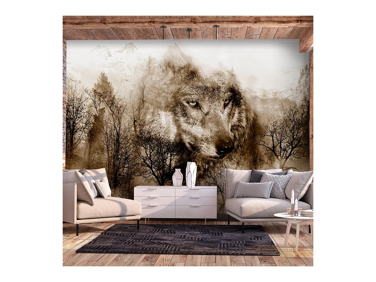 Papier Peint "Mountain Predator Brown" 245 x 350 cm