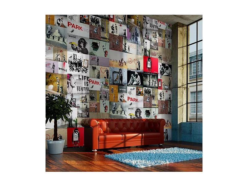 Papier Peint "Banksy a Collage" 50x1000cm