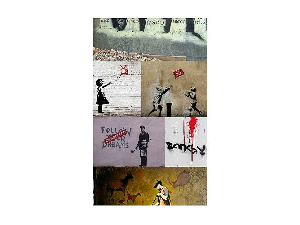 Papier Peint "Banksy a Collage" 50x1000cm
