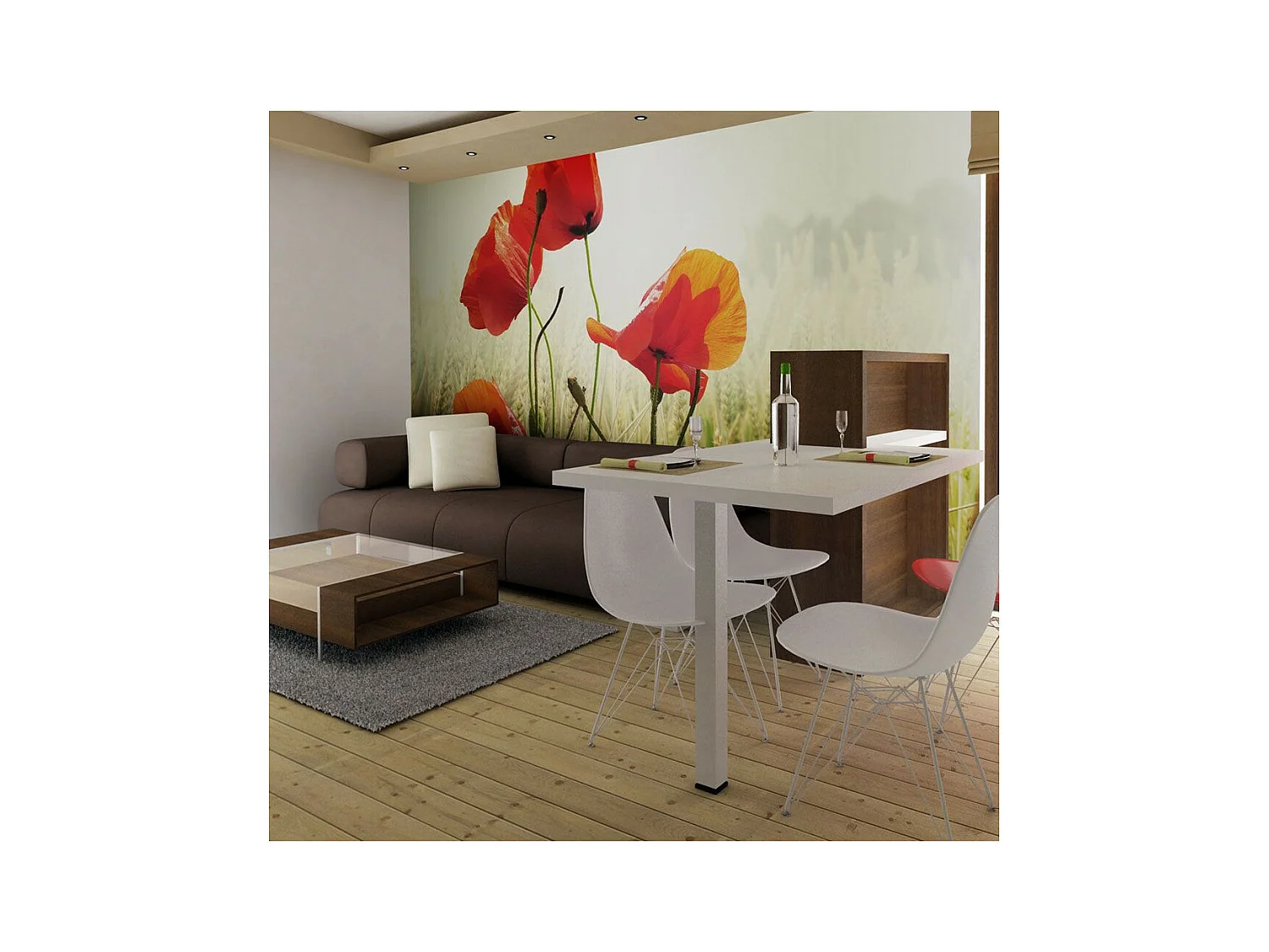 Papier Peint "Inspiré par la Beauté du Coquelicot" 231 x 300 cm