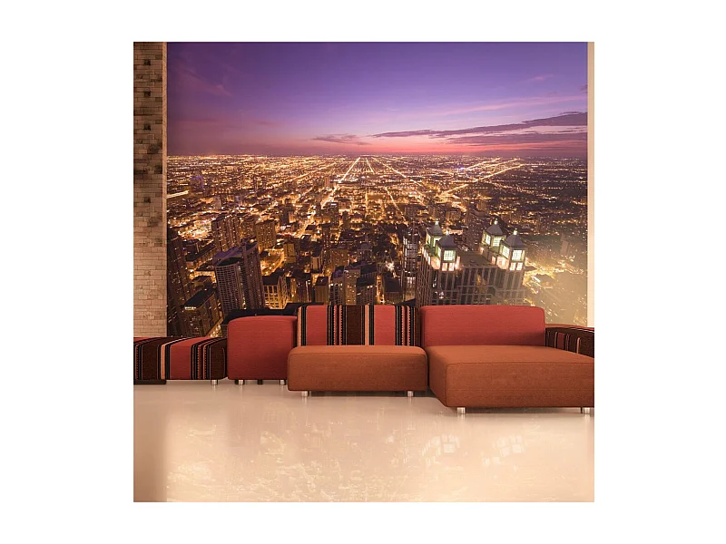 Papier Peint "Chicago Ambiance de Nuit" 154 x 200 cm