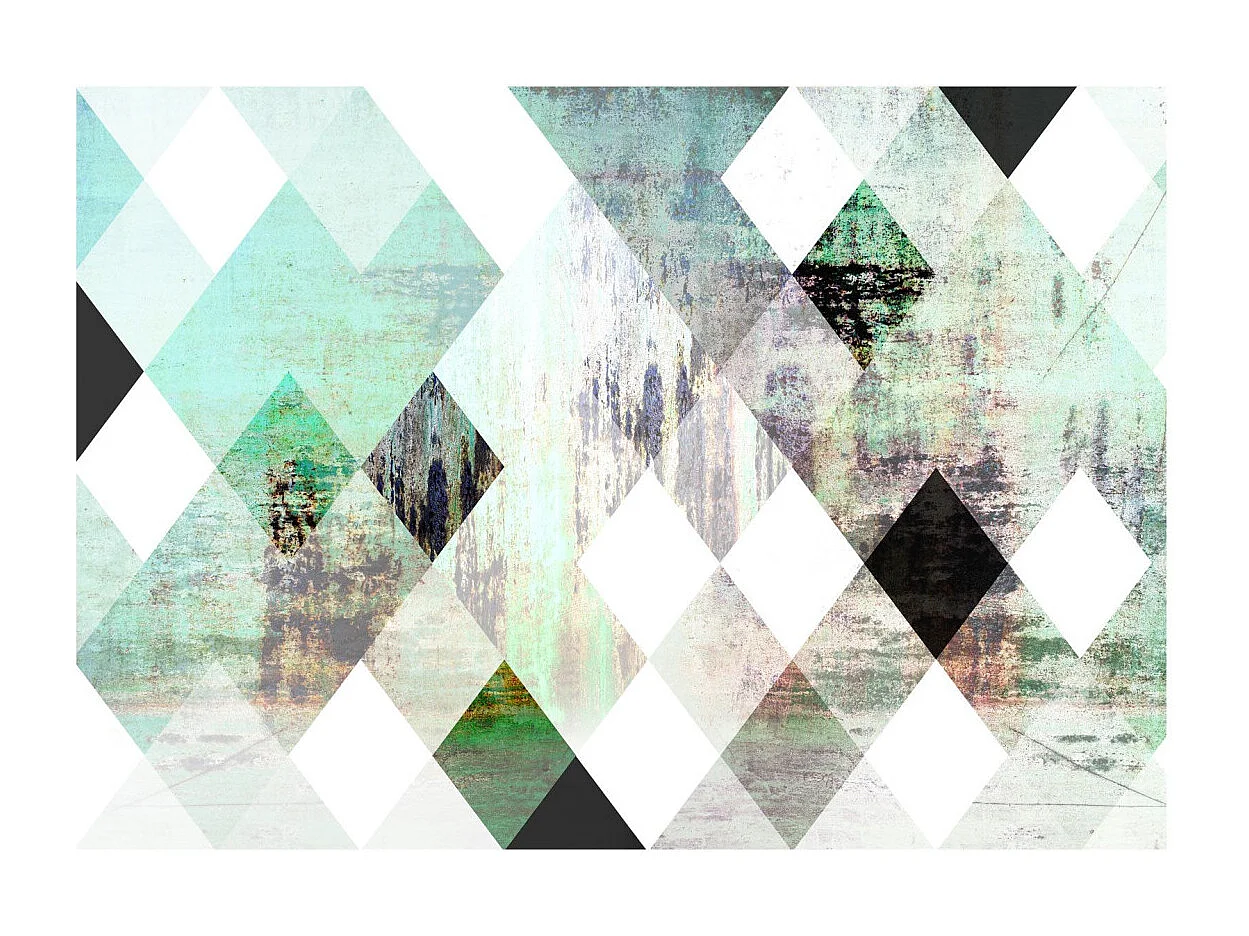 Papier Peint "Rhombic Chessboard Green" 210 x 300 cm