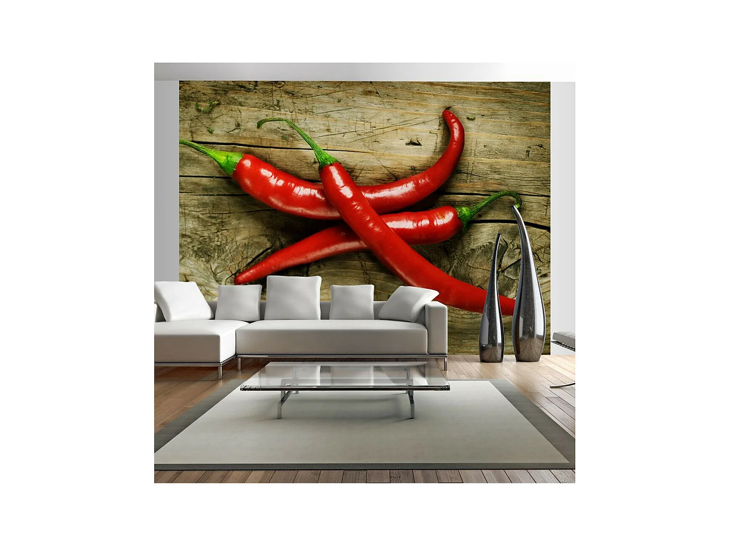 Papier Peint "Spicy Chili Peppers" 193 x 250 cm