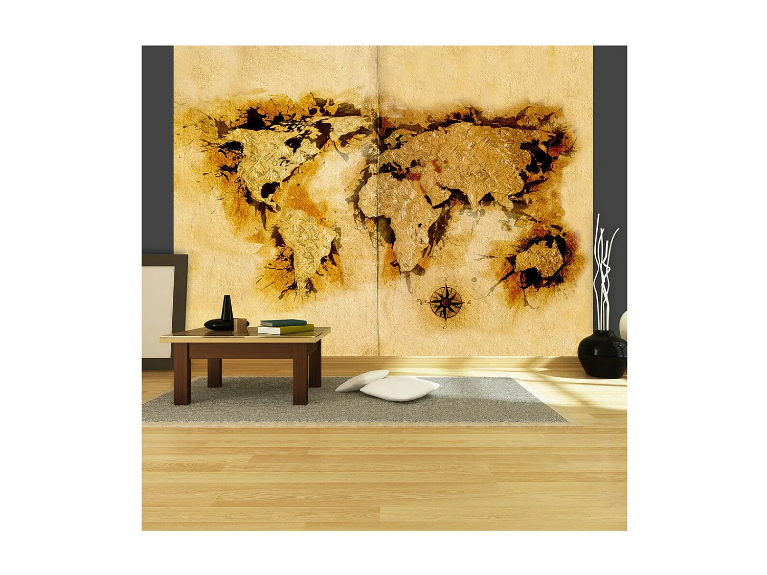Papier Peint "Gold Diggers' Map of the World" 193 x 250 cm