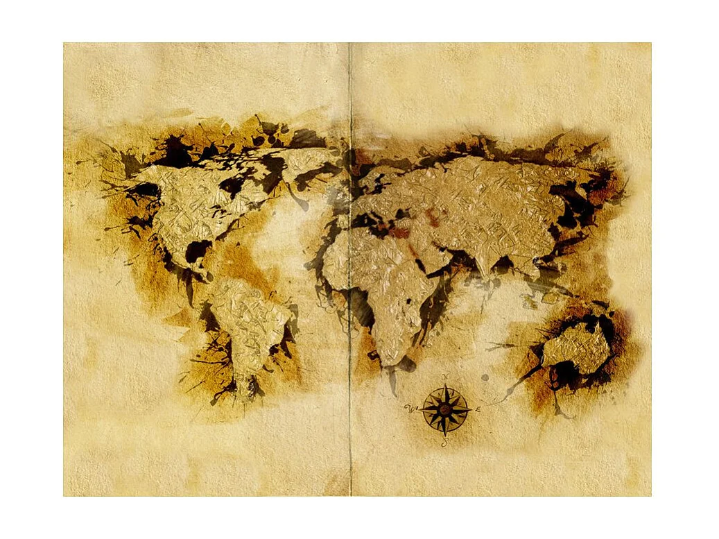 Papier Peint "Gold Diggers' Map of the World" 193 x 250 cm