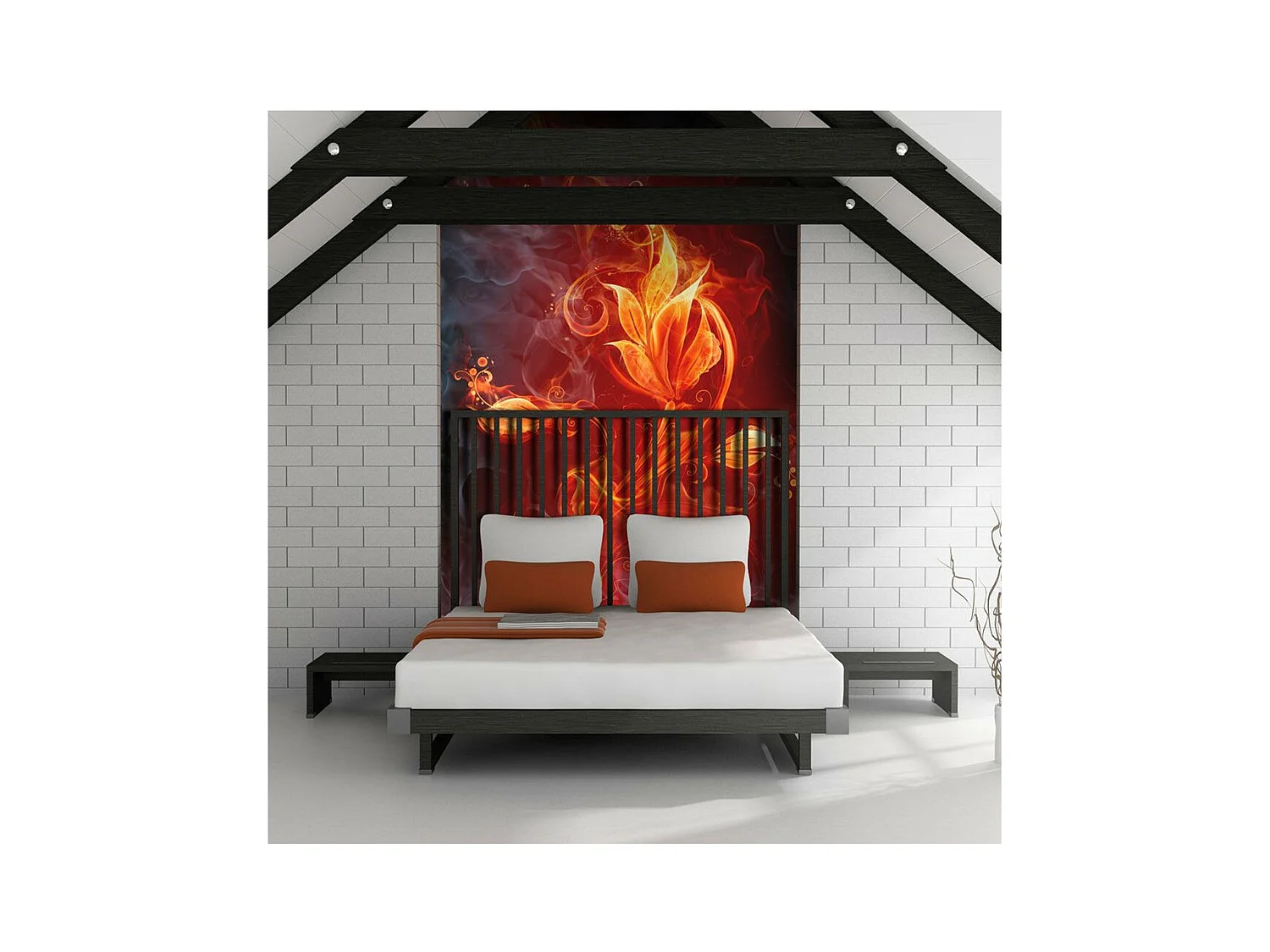 Papier Peint "Fleur Enflammée" 231 x 300 cm