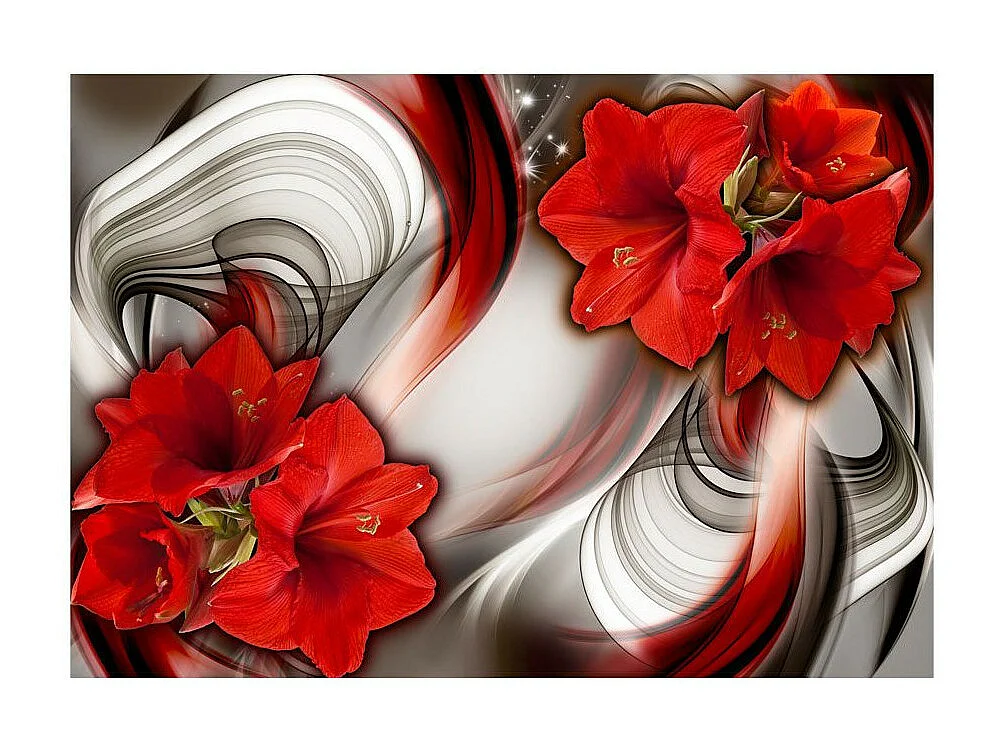 Papier Peint "Amaryllis Ballad of the Red" 140 x 200 cm