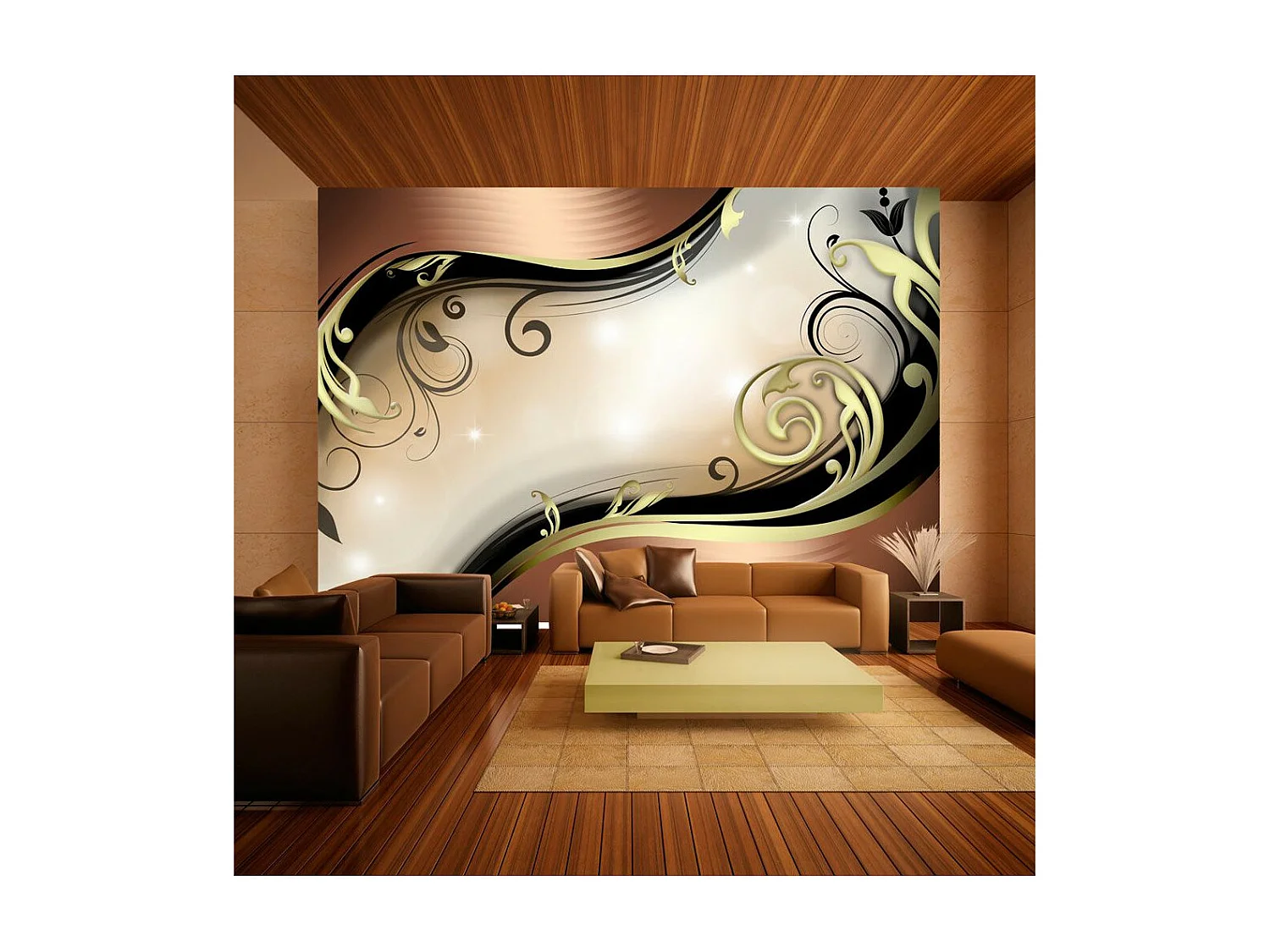 Papier Peint "Golden Glow" 70 x 100 cm