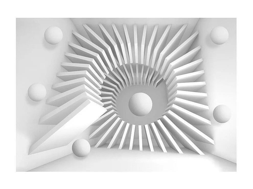 Papier Peint "White Jigsaw" 175 x 250 cm