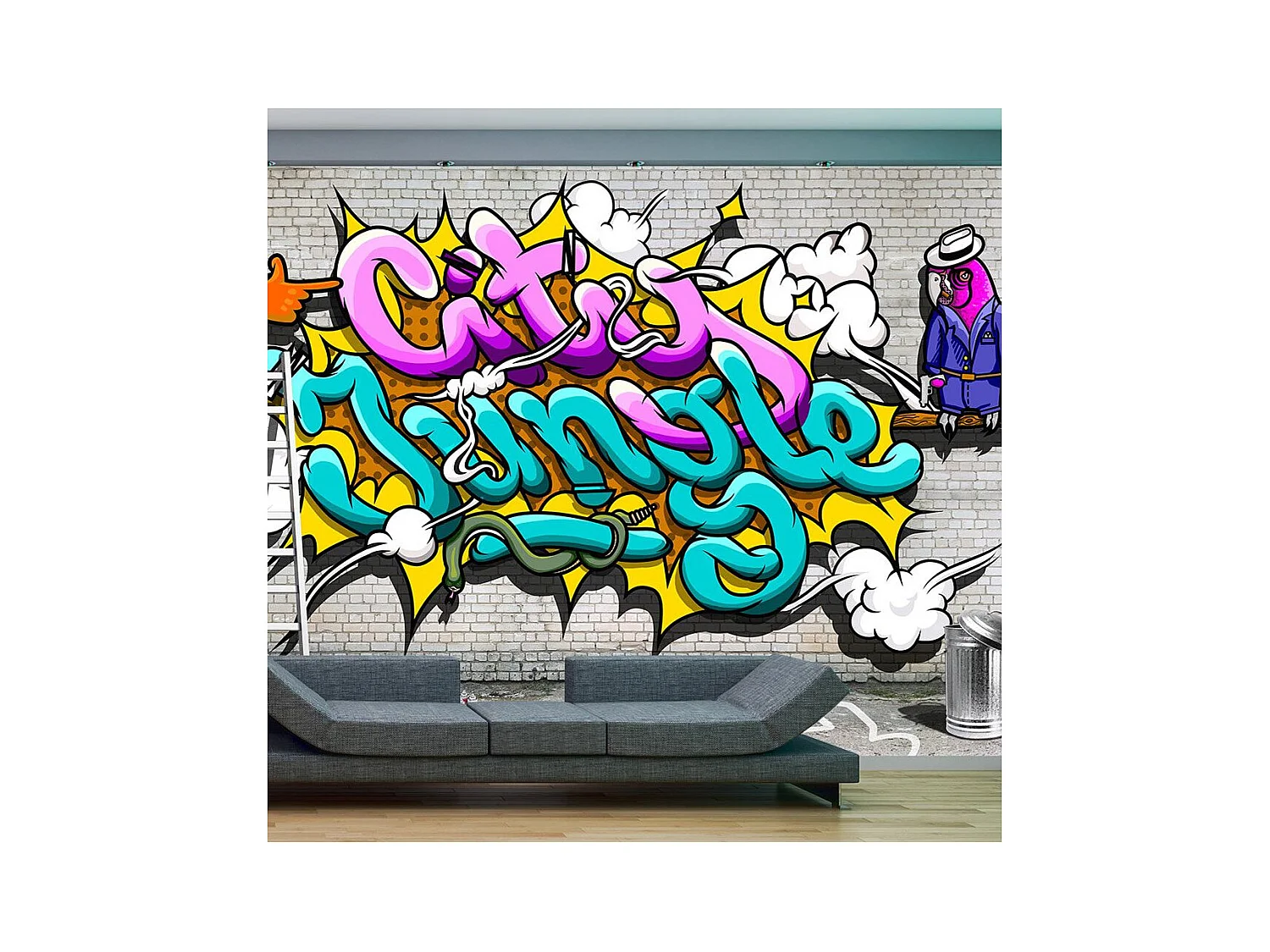 Papier Peint "Pink Parrot" 70 x 100 cm