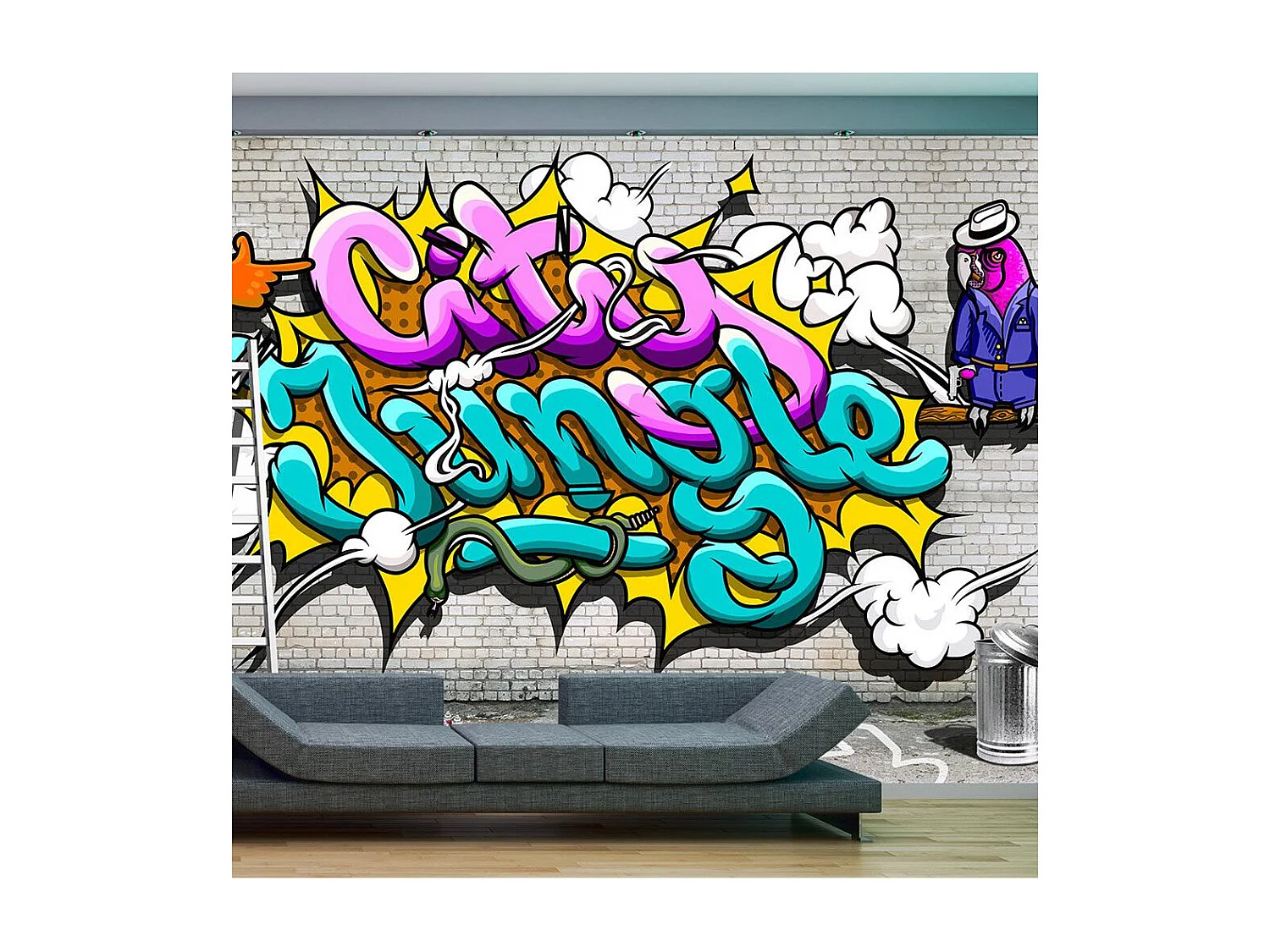 Papier Peint "Pink Parrot" 70 x 100 cm