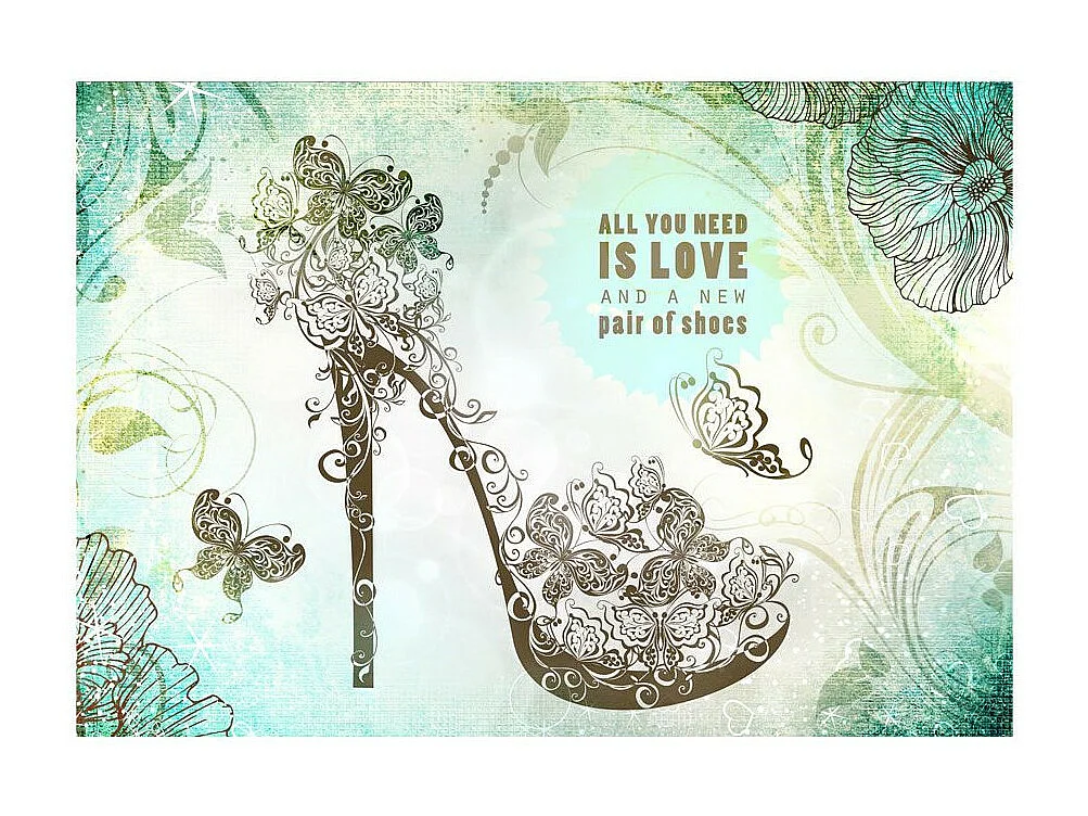 Papier Peint "All You Need is  a New Pair of Shoes" 105 x 150 cm