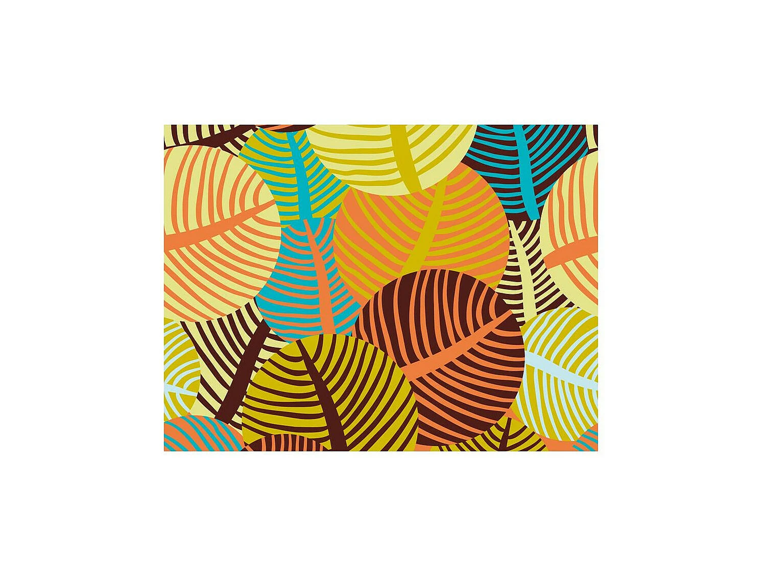 Papier Peint "Collage : Feuilles" 193 x 250 cm